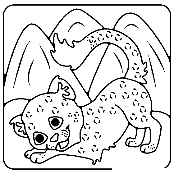 Baby Snow Leopard Coloring Page